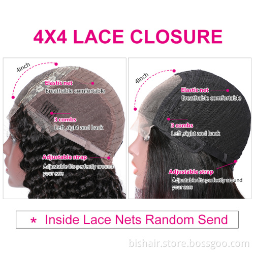 4x4 Body Wave Lace Opening and Closing Real Hair Wig Brazilian Lace Front Wig Real Human Hair Suitable for Women 150% Density